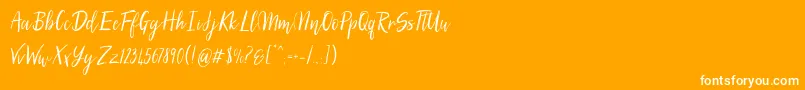 SilhouettoScript Font – White Fonts on Orange Background