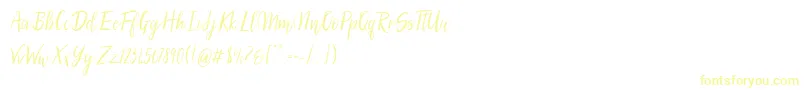 SilhouettoScript Font – Yellow Fonts on White Background