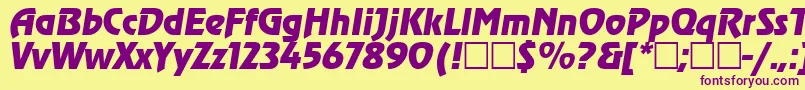 Agzo Font – Purple Fonts on Yellow Background