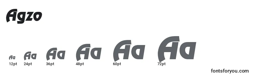 Размеры шрифта Agzo