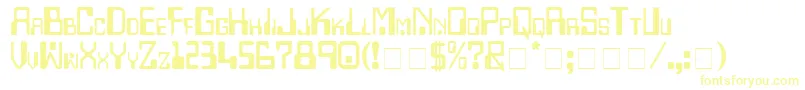 Checkbk0-Schriftart – Gelbe Schriften auf weißem Hintergrund