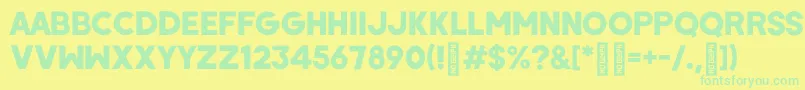 Czcionka WombyRegular – zielone czcionki na żółtym tle