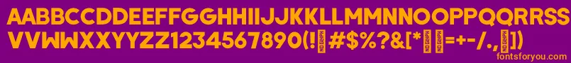 WombyRegular Font – Orange Fonts on Purple Background
