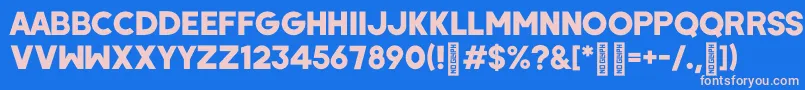 WombyRegular Font – Pink Fonts on Blue Background