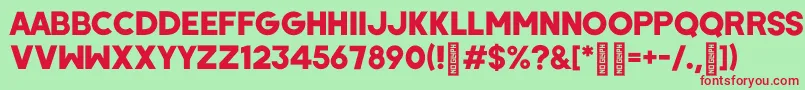 WombyRegular Font – Red Fonts on Green Background