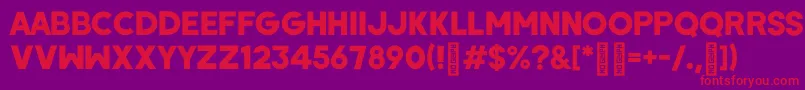 WombyRegular Font – Red Fonts on Purple Background