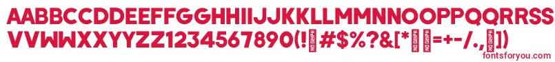 WombyRegular Font – Red Fonts on White Background