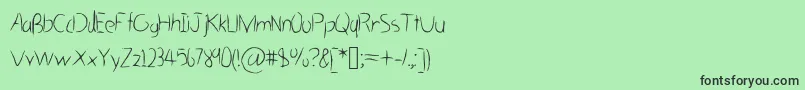 フォントHastygrassVl – 緑の背景に黒い文字