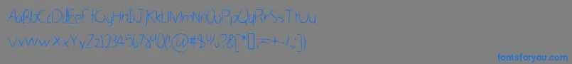 フォントHastygrassVl – 灰色の背景に青い文字