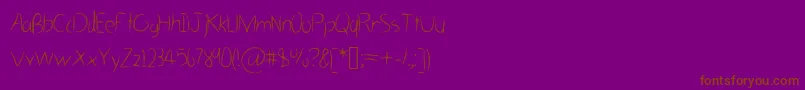 HastygrassVl-Schriftart – Braune Schriften auf violettem Hintergrund