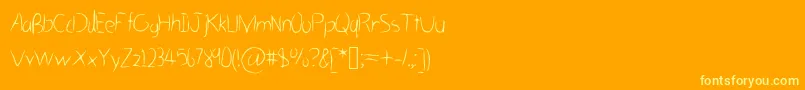 HastygrassVl Font – Yellow Fonts on Orange Background