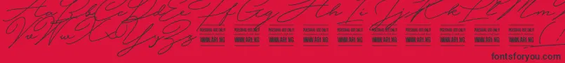 HijrnotesPersonalUseOnly Font – Black Fonts on Red Background