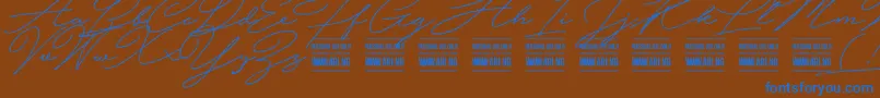 HijrnotesPersonalUseOnly Font – Blue Fonts on Brown Background
