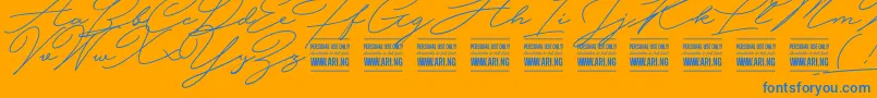 HijrnotesPersonalUseOnly Font – Blue Fonts on Orange Background