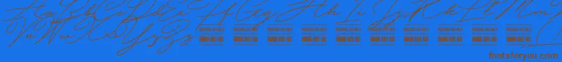 HijrnotesPersonalUseOnly Font – Brown Fonts on Blue Background