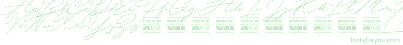 HijrnotesPersonalUseOnly Font – Green Fonts on White Background