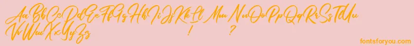 SouthamptonScriptDemo-Schriftart – Orangefarbene Schriften auf rosa Hintergrund