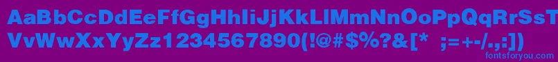 PartridgeBlackSemibold-Schriftart – Blaue Schriften auf violettem Hintergrund