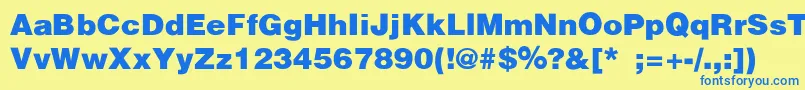 PartridgeBlackSemibold-fontti – siniset fontit keltaisella taustalla