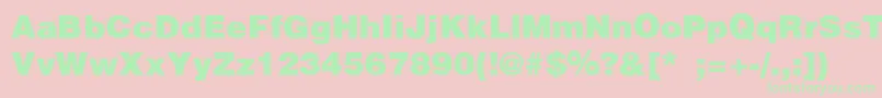 PartridgeBlackSemibold-Schriftart – Grüne Schriften auf rosa Hintergrund