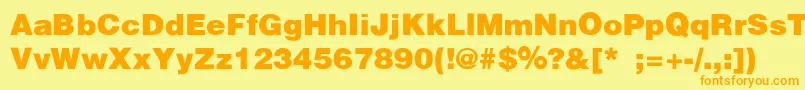 フォントPartridgeBlackSemibold – オレンジの文字が黄色の背景にあります。