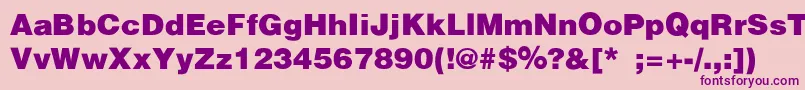 フォントPartridgeBlackSemibold – ピンクの背景に紫のフォント