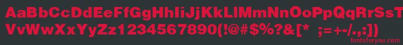 Czcionka PartridgeBlackSemibold – czerwone czcionki na czarnym tle