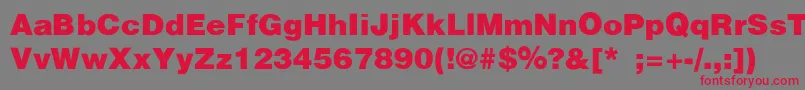 Czcionka PartridgeBlackSemibold – czerwone czcionki na szarym tle