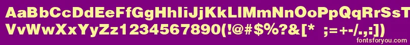 Fonte PartridgeBlackSemibold – fontes amarelas em um fundo roxo