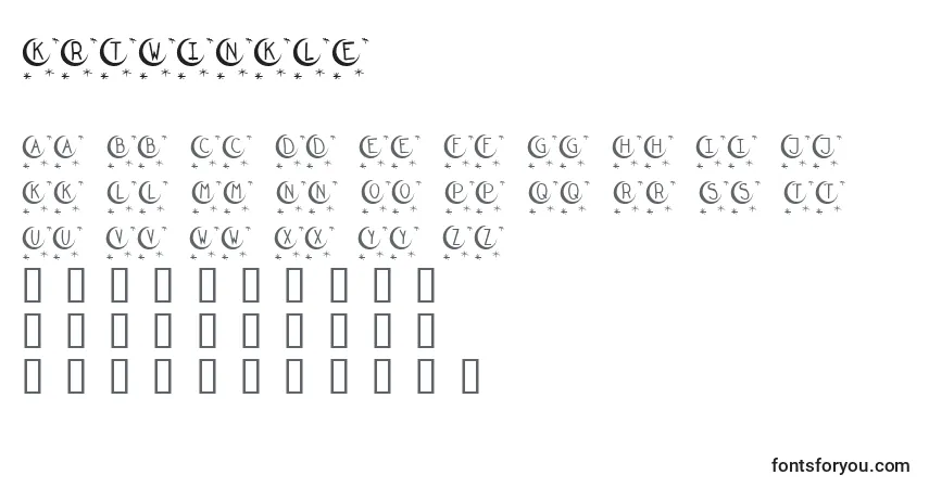 Schriftart KrTwinkle – Alphabet, Zahlen, spezielle Symbole