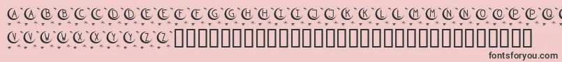 Fonte KrTwinkle – fontes pretas em um fundo rosa