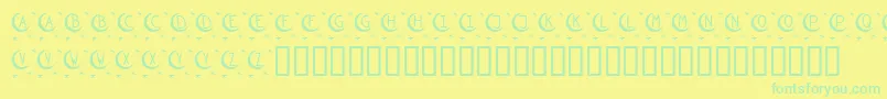 Police KrTwinkle – polices vertes sur fond jaune