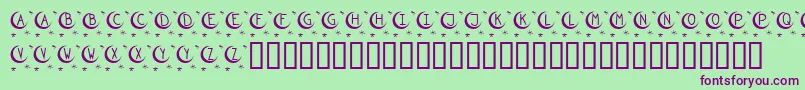 KrTwinkle Font – Purple Fonts on Green Background