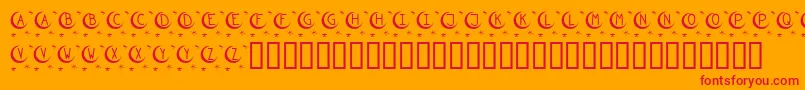 KrTwinkle-Schriftart – Rote Schriften auf orangefarbenem Hintergrund