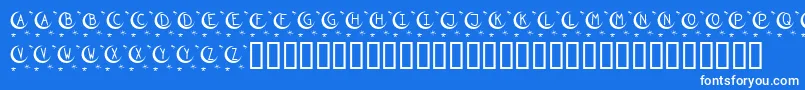 Fonte KrTwinkle – fontes brancas em um fundo azul