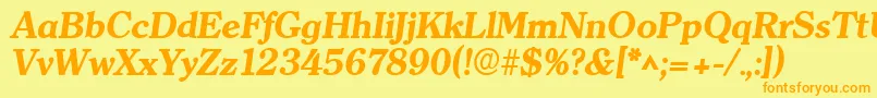 ClearfacelhBoldItalic-Schriftart – Orangefarbene Schriften auf gelbem Hintergrund