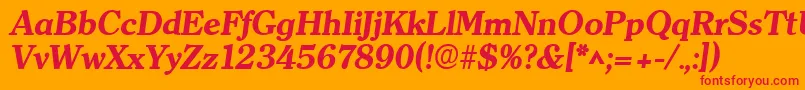 ClearfacelhBoldItalic Font – Red Fonts on Orange Background