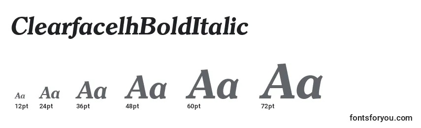 Размеры шрифта ClearfacelhBoldItalic