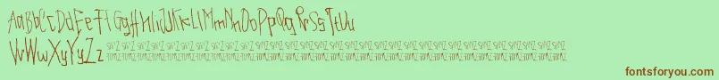 BeautifulHorror Font – Brown Fonts on Green Background