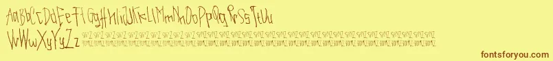 BeautifulHorror Font – Brown Fonts on Yellow Background