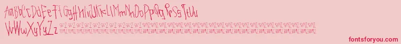 BeautifulHorror-Schriftart – Rote Schriften auf rosa Hintergrund