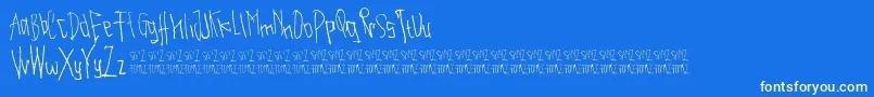 BeautifulHorror-Schriftart – Gelbe Schriften auf blauem Hintergrund