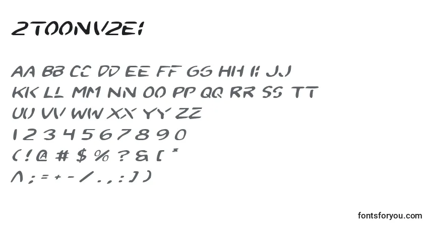 Schriftart 2toonv2ei – Alphabet, Zahlen, spezielle Symbole