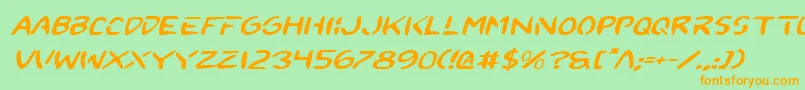 2toonv2ei Font – Orange Fonts on Green Background