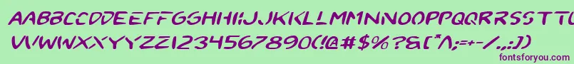 2toonv2ei Font – Purple Fonts on Green Background