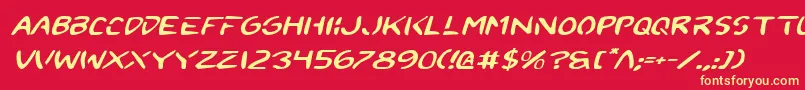 2toonv2ei Font – Yellow Fonts on Red Background