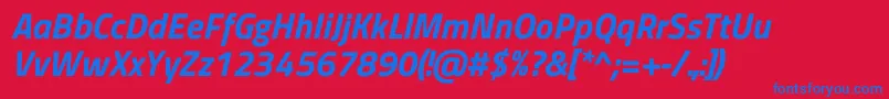 TitilliumwebBolditalic Font – Blue Fonts on Red Background