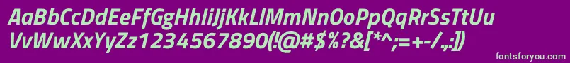 TitilliumwebBolditalic Font – Green Fonts on Purple Background