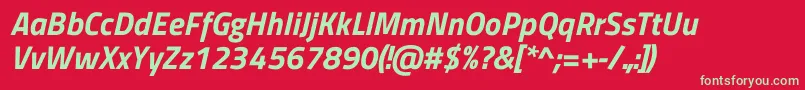 フォントTitilliumwebBolditalic – 赤い背景に緑の文字