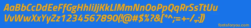 TitilliumwebBolditalic Font – Orange Fonts on Blue Background